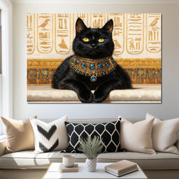 Egyptian Feline Elegance - NicheCanvas