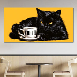 Black Cat Black Coffee - NicheCanvas