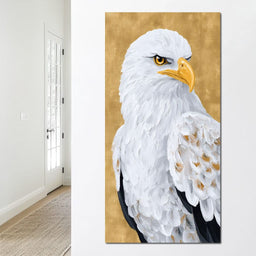 Majestic Eagle Gaze on Gold - NicheCanvas