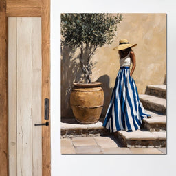 Sun Hat Lady By Olive Tree - NicheCanvas