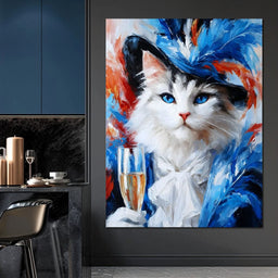 Feathers Feline Elegance - NicheCanvas