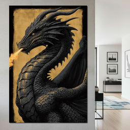 Golden Firebreath Dragon King - NicheCanvas
