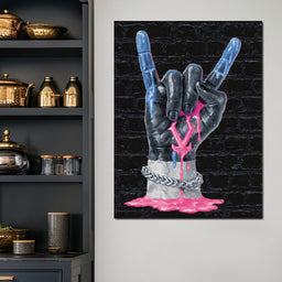 Liquid Neon Rock Gesture Tribute - NicheCanvas