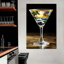 Tropical Sunset Cocktail Dream - NicheCanvas