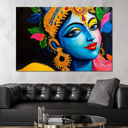 Divine Blue Muse of Krishna - NicheCanvas