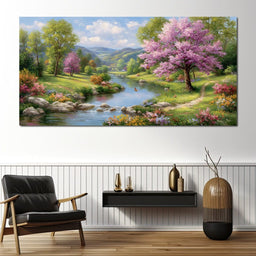 Springtime River Garden Melody - NicheCanvas