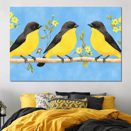 Golden Songbirds Gathering - NicheCanvas