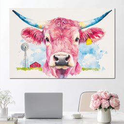 Meadows Pink Bull - NicheCanvas