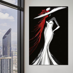 The White Dress - Elegant Flamenco - NicheCanvas