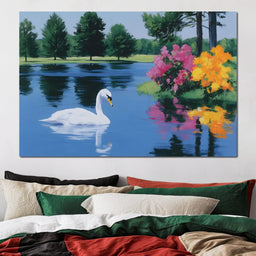 Swan Lake Reflections - NicheCanvas