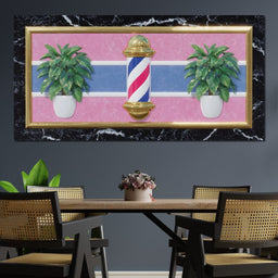Retro Barber Pole Vaporwave Charm - NicheCanvas