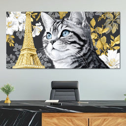 Feline Elegance Parisian Dreams - NicheCanvas