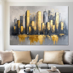 Golden Skyline Awakening - NicheCanvas
