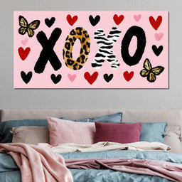 Wild Love XOXO Hearts Safari Style - NicheCanvas