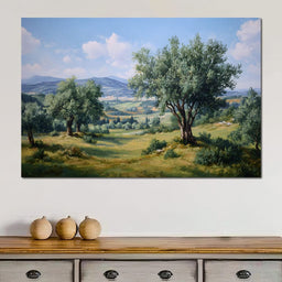 Sunlit Olive Grove Vista - NicheCanvas