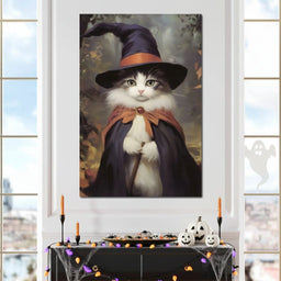 Enchanted Autumn Wizard Cat - NicheCanvas