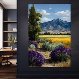 Moonlit Lavender Mountain Path - NicheCanvas