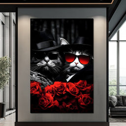 Feline Noir Enigma Roses - NicheCanvas