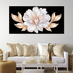 Diamond Heart Golden Peony Flair - NicheCanvas
