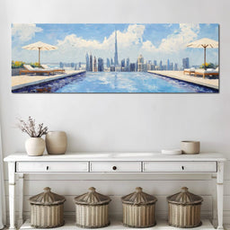 Cityscape Oasis Panorama - NicheCanvas