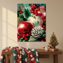 Festive Ornaments Holiday Glow - NicheCanvas