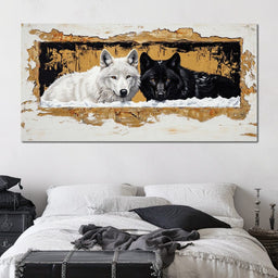 Wolves in Snow - NicheCanvas