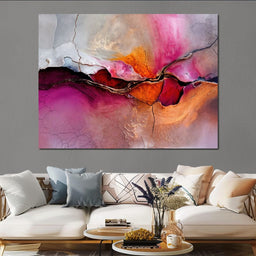 Fuchsia Fault Line - TooplesArt - NicheCanvas