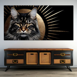 Golden Feline Radiant Majesty - NicheCanvas