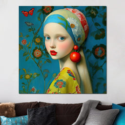 The Girl with the Scarlet Earring - TooplesArt - NicheCanvas