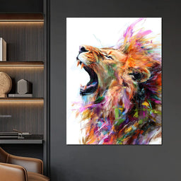Roaring King Wild Color Burst - NicheCanvas