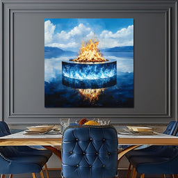 Blue Horizon Flame Enchantment - NicheCanvas