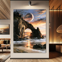 Celestial Arch Over The Golden Tide - NicheCanvas