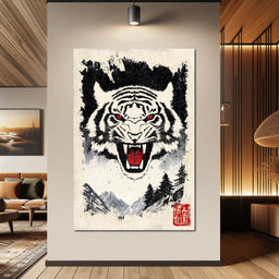 Fierce Jungle Monarch Tiger Roar - NicheCanvas