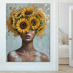 Sunflower Head Spring Portrait - NicheCanvas