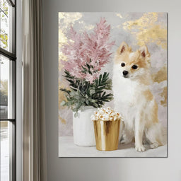 Pomeranian Petals Gold Light - NicheCanvas
