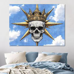 Majestic Crowned Skull Skies - NicheCanvas