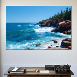 Rocky Coast Whitewave Horizon - NicheCanvas