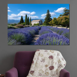 Provence Lavender Farmhouse Sky - NicheCanvas