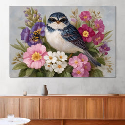 Bluebird Garden Blossom Song - NicheCanvas