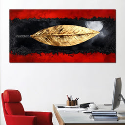 Golden Leaf Nocturne Reflection - NicheCanvas
