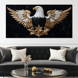 Majestic Gold Eagle Crest Marble - NicheCanvas