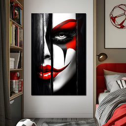 Monochrome Joker Reverie - NicheCanvas