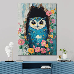 Owl Guardians Floral Haven - NicheCanvas