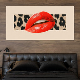 Leopard Kiss Pop Glamour Red - NicheCanvas