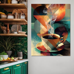 Geometric Morning Steam Ritual - NicheCanvas