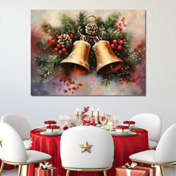 Golden Christmas Bells Garland - NicheCanvas