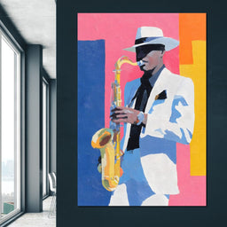 Vibrant Jazz Sax Soloist Style - NicheCanvas