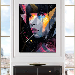 Neon Prism Portrait of Muse - NicheCanvas