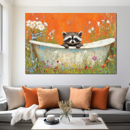 Raccoon Bath - NicheCanvas