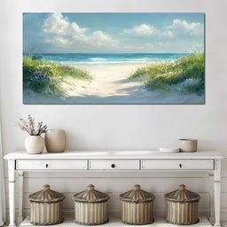 Seaside Tranquility Pathway - NicheCanvas